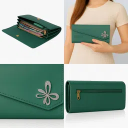 reshu Casual Light Green Clutch image 4