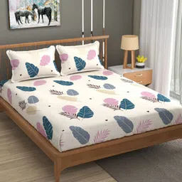 la verne Cotton Double Fitted (Elastic) 144 TC Jaipuri Prints Bedsheet image 4