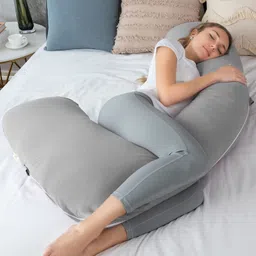 linenovation Microfibre Pregnancy Pillow Pack of 1 Solid image 2