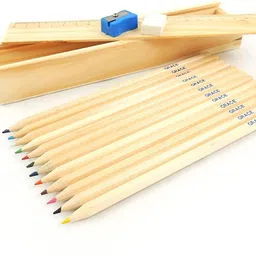 mine SAPARA WOODEN COLOR PENCIL AND SCALE SET 0F 12 PENCILS COLOR AND SCALE Pencil-picture-41