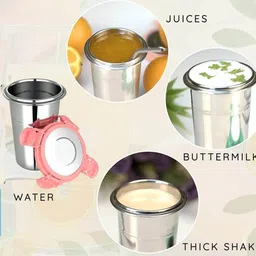 flomero Seal Lock Stainless Steel Storage/Air Tight Tiffin Container & GLASS 3 Containers Lunch Box image 4