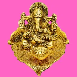 shri kaila maa art gallery Patta Brass Ganesha Idol 7cm Decorative Showpiece - 7 cm image 4