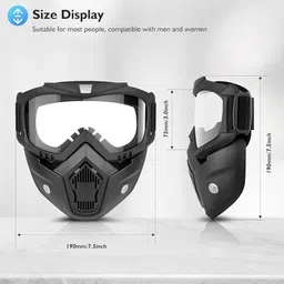 bikebloom Goggle Mask UV Protective Open Face & Eyewear(1pc) transparent Helmet Breath Guard image 3