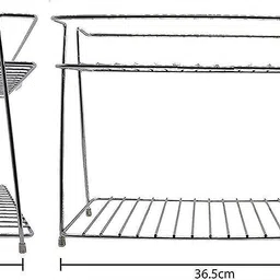 atlas Containers Kitchen Rack Stainless Steel 2-Tier Kitchen Rack Storage Organizer Steel image 2