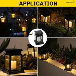 homehop Solar Lights For Garden Waterproof Candle Hanging Decorative Lantern For Home Post Light Outdoor Lamp image 5