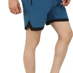houseofcommon Solid Men Blue Gym Shorts image 3