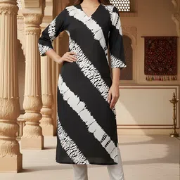 get glamr Women Abstract Cotton Blend A-line Kurta-picture-29