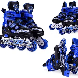 jr club Sparkle Adjustable Inline Skates with Front Light up Wheels In-line Skates - Size 7 UK-picture-14