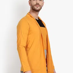 glampanda Men Jacket Style Full Sleeve Yellow Shrug image 3