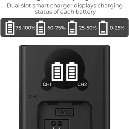 Scalebee Type C & Micro Usb Port Dual Battery Charger for NP-FW50 Batteries Camera Battery Charger image 2