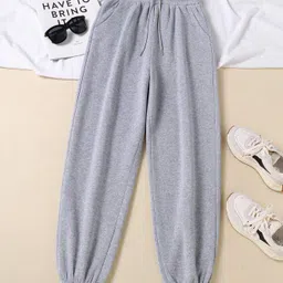 warcourt Women Solid Grey Track Pants image 5