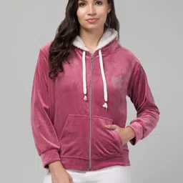 richa fashion Women Full Sleeve Solid Reversible Hooded Sweatshirt-picture-13