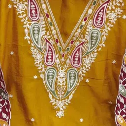 tnt Unstitched Cotton Blend Salwar and Dupatta Material Embroidered image 4