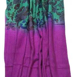 aaanimation Floral Print Viscose Women Purple, Green Stole image 1