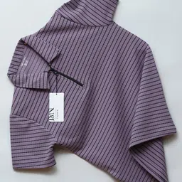 Men Striped Polo Neck Polycotton Purple T-Shirt-image-33