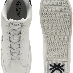 United Colors of Benetton Solid Lace-Up Knot & Elastic Lace Sneakers Sneakers For Men image 4