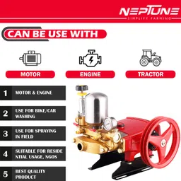 neptune HTP-Gold Triplex Sprayer Pump 22-30 L/min Output High Pressure Tractor-Mounted 0.5 L Hose-end Sprayer image 2