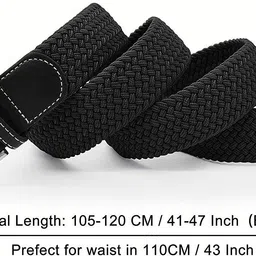 roadster Men & Women Casual, Party Black Canvas Belt image 4