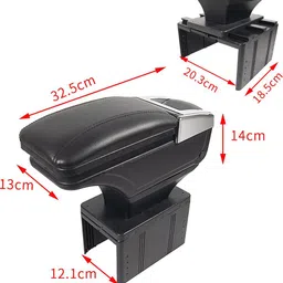 oshotto PU Leather AR-01 Car Armrest Console Box For Alto Black Car Armrest image 4