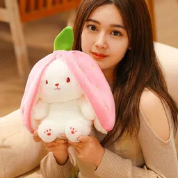 marselite Adorable Strawberry Rabbit Toy for Girls Nursery Bedroom Sofa Decoration - 25 cm-picture-16