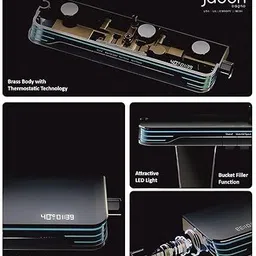 JABON BAGNO Shower Panel System with LED Temperature Display, Top Shower, Hand Shower Mixer image 2