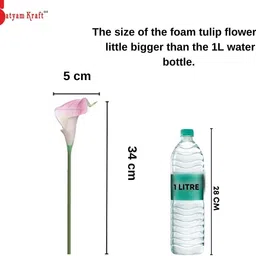 satyam kraft Artificial Flower Rubber Lily Sticks for Bouquet Decoration, DIY Artificial Garland Supplies Lilly Flower Sticks 10 Sticks (White) White Lily Artificial Flower image 2