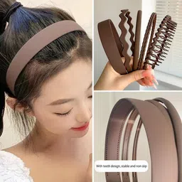 honey accessories Women 9Pcs Plastic Teeth Hairband Matte Hair Bands For Women Girls Hair Band image 4