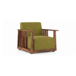 Serra Wooden Sofa - Teak Finish (Green Olivia)-image-97