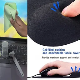 ANJO Wired Keyboard-Wireless Mouse-Wrist Pad-Hub 2.0-Cleaning Kit 3in1-OTG C&Micro Combo Set image 4