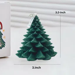 ksma Christmas Tree Candle Set of 2 Evergreen Candles for Christmas (Green) Candle image 5