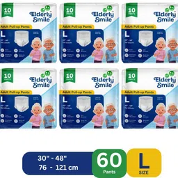 elderly smile Super Absorbent Premium Pull Up Pants | Waist Size (30"-48") | Pack of 6 Adult Diapers - L-picture-27