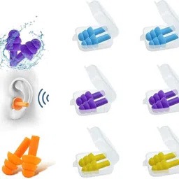 heiter Ear Plugs Soft Silica Gel Noise Reduction-Random Color-6 Pairs Ear Plug-picture-22