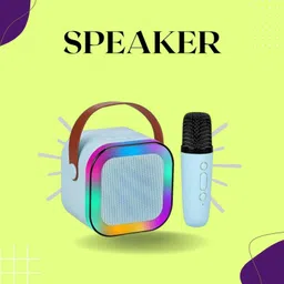 JOCR 10W Bluetooth Speaker Wireless Karaoke Mic Speaker with RGB Light speakersWE55 10 W Bluetooth Party Speaker-image-14