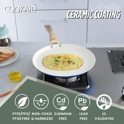 cookaid Velora Series Ceramic Non Stick Dosa Tawa 28 cm Tawa 28 cm diameter image 3