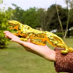 shyam lalla handicraft Luxurious BIG 24K Gold Plated Jaguar Showpiece Home Decor, gift, Car Dashboard Decorative Showpiece - 27 cm image 3