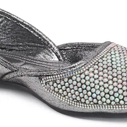 carlton london Women's Shimmering Stone Embellished Ethnic Mojaris Mojaris For Women image 1