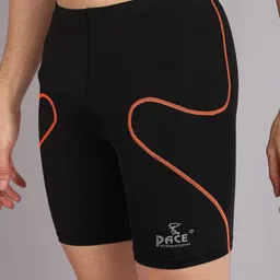 pace international Striped Men Black, Orange Tights image 4