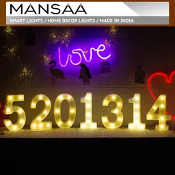 mansaa LED Marquee Letter Lights Sign, Alphabet LED Lights for Home Party Wedding Decoration - 2 Table Lamp image 4