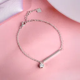 giva Sterling Silver Zircon Rhodium Bracelet-picture-23
