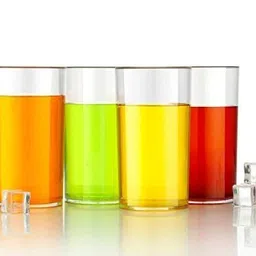 pragati sales (Pack of 6) Unbreakable Transparent Water Glass Set 300 Ml Plastic Glass Set (300ml Plastic) Glass Set Water/Juice Glass image 2