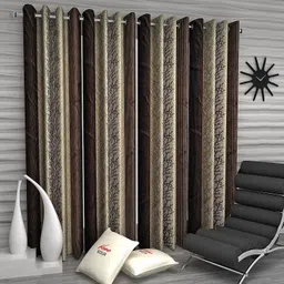 home sizzler 153 cm (5 ft) Window Polyester Semi Transparent Curtain (Pack Of 4)-picture-10