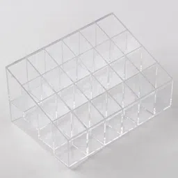 sukot 24-Slot Clear Acrylic Trapezoid Makeup Lipstick Display Stand Storage Rack Holder Cosmetic Organizer Organizer Vanity Box image 2