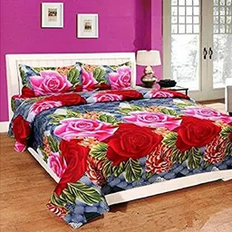 radheradhe 104 TC Polycotton Double Printed Flat Bedsheet image 1