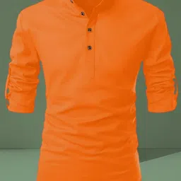 fashionparrot Men Solid Cotton Blend Straight Kurta-picture-27