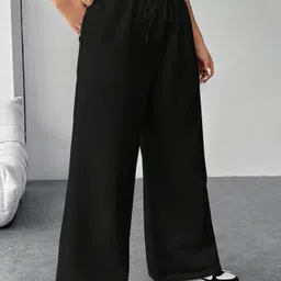 irondye Women Solid Black Track Pants image 3