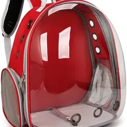 plushmate Red, Grey Backpack Pet Carrier-picture-11