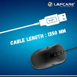 LAPCARE L-60 Plus (IND) Wired Ambidextrous Optical Mouse image 5