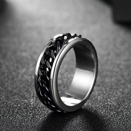 yellow chimes Tough Dude Chain Stainless Steel Silver Rings Stainless Steel Silver Plated Ring-picture-11