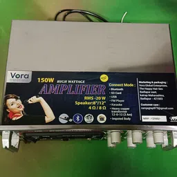 vora 4440 Karaoke Bluetoot Double MIC |FM/USB/AUX/MP3/SD-MMC/BT/MIC | Silver 260 W AV Control Amplifier image 4