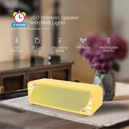 fire turtle Minibar Blaster FAST Charging Type-C Bluetooth RGB LIGHT Speaker With FM Radio 7 W Bluetooth Soundbar image 4